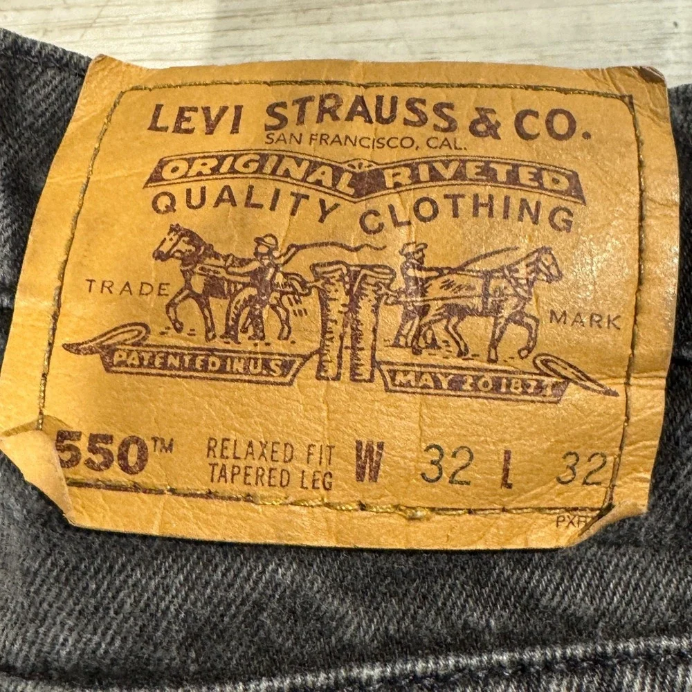 VTG Levi's 550 Jeans Men 32x32 Orange‎ Tab Black Relaxed Fit 90s *READ*